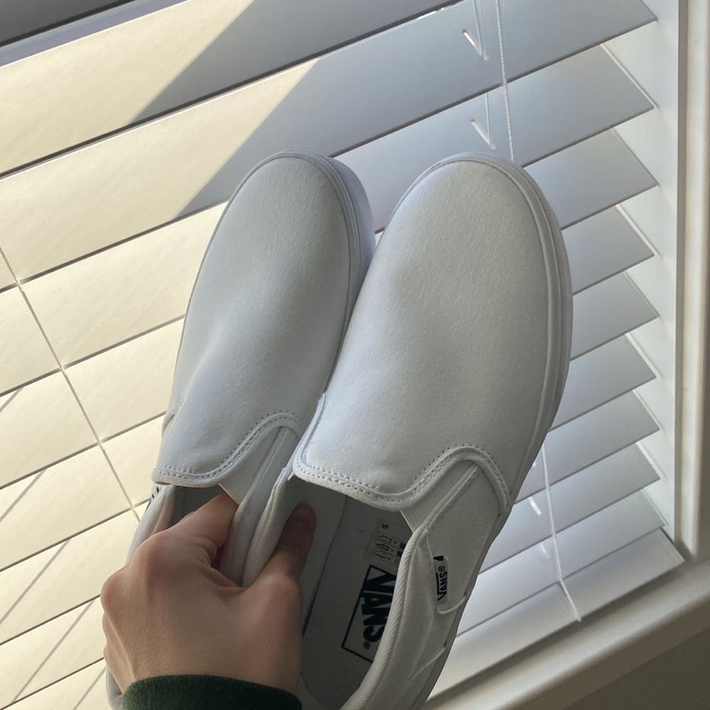 White Slip On Vans - Picture 2 of 6